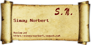 Simay Norbert névjegykártya